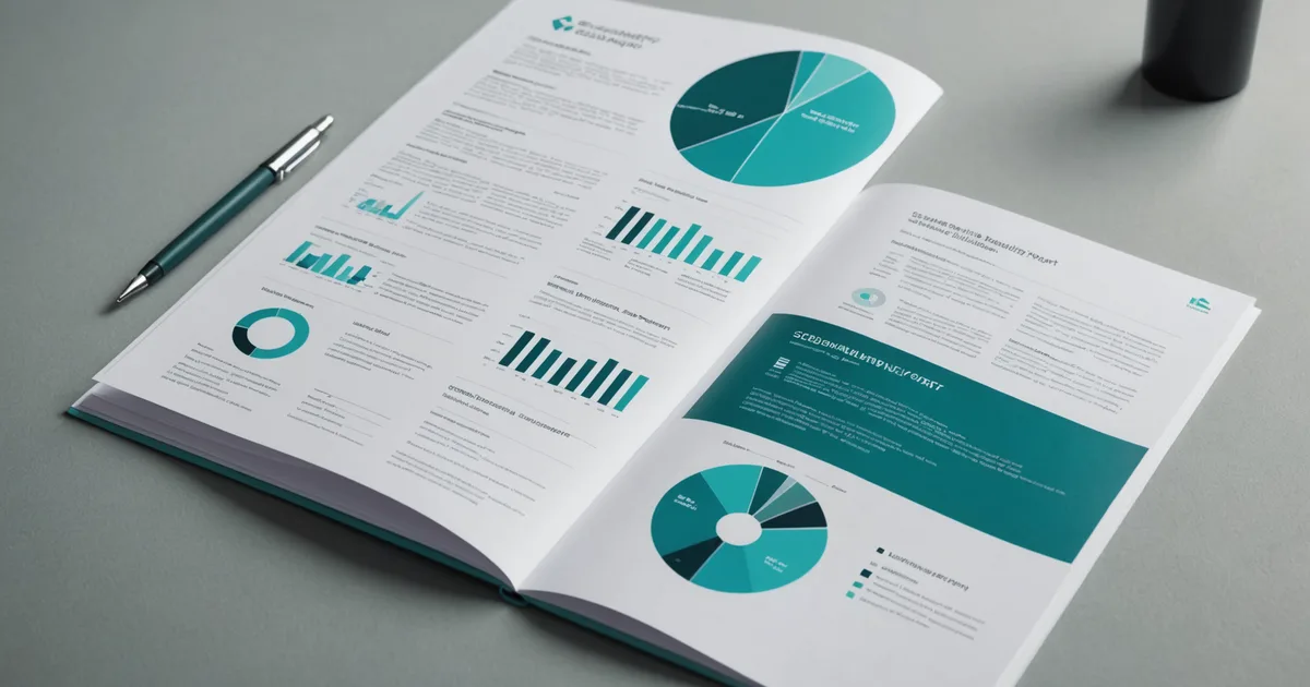 Sustainability data report with charts and environmental metrics